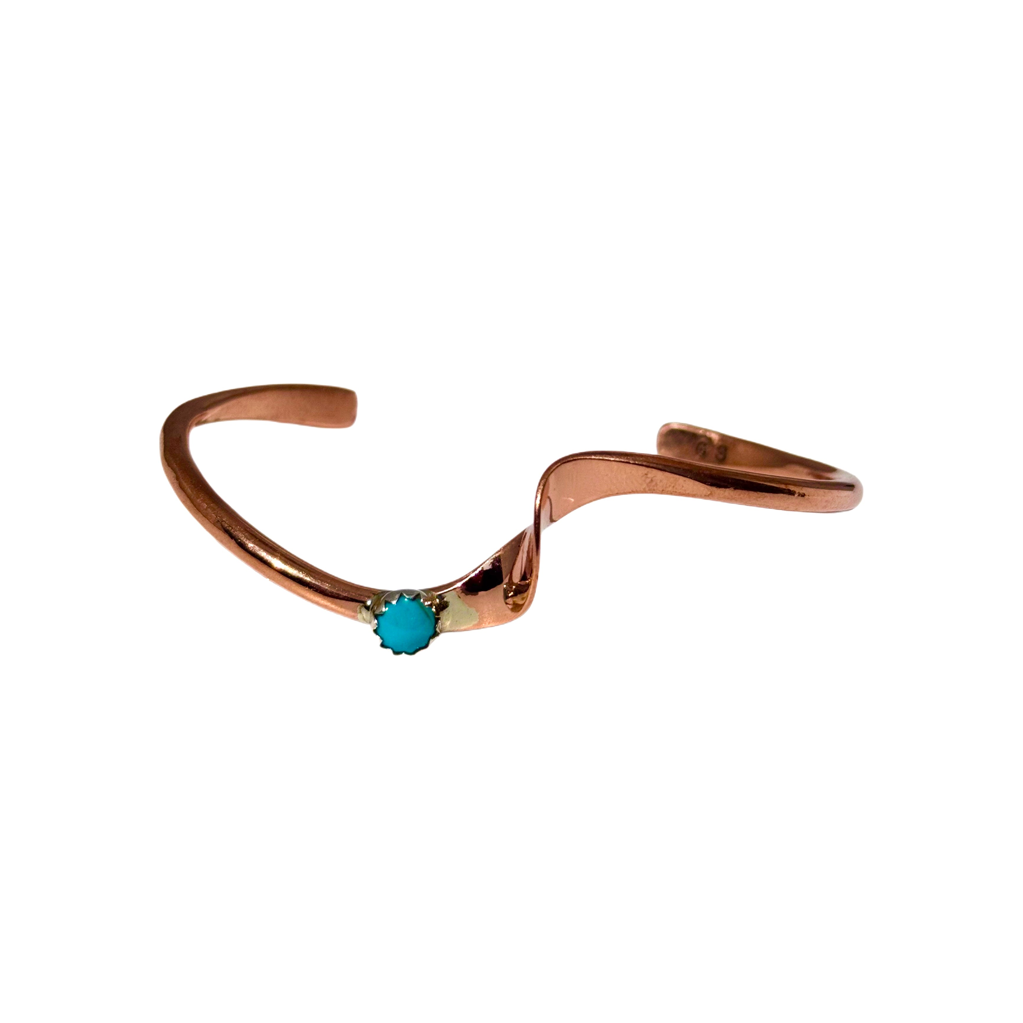 Genuine Turquoise Copper Cuff Bracelet image 1