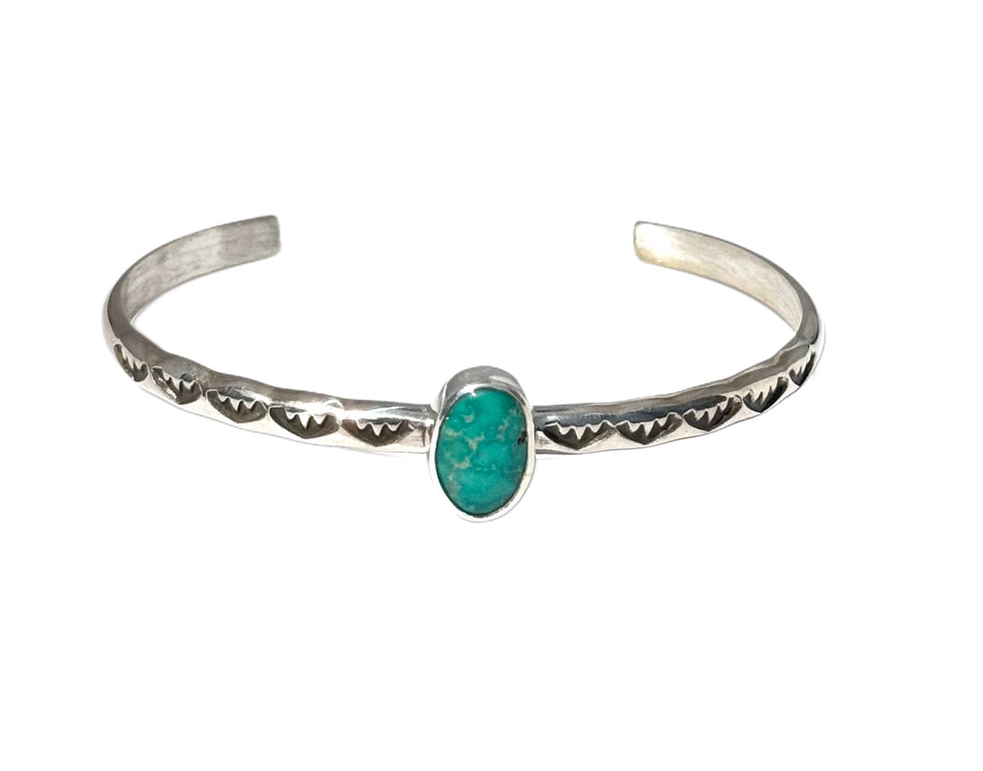 Hand Stamped Turquoise Cuff image 3