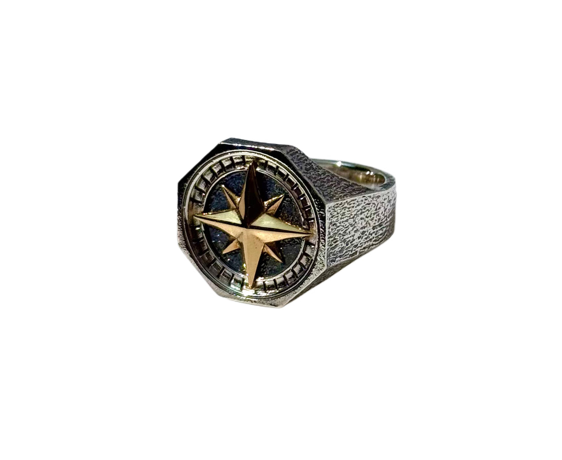 Metal Compass Signet Ring image 0
