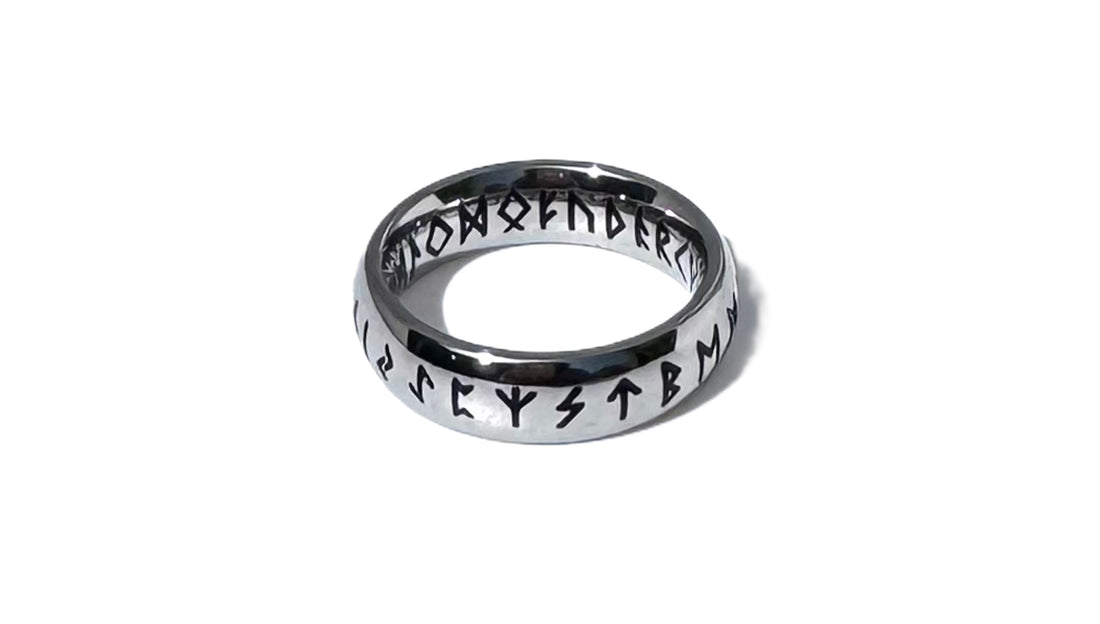 Silver Vintage Viking Rune Ring image 0
