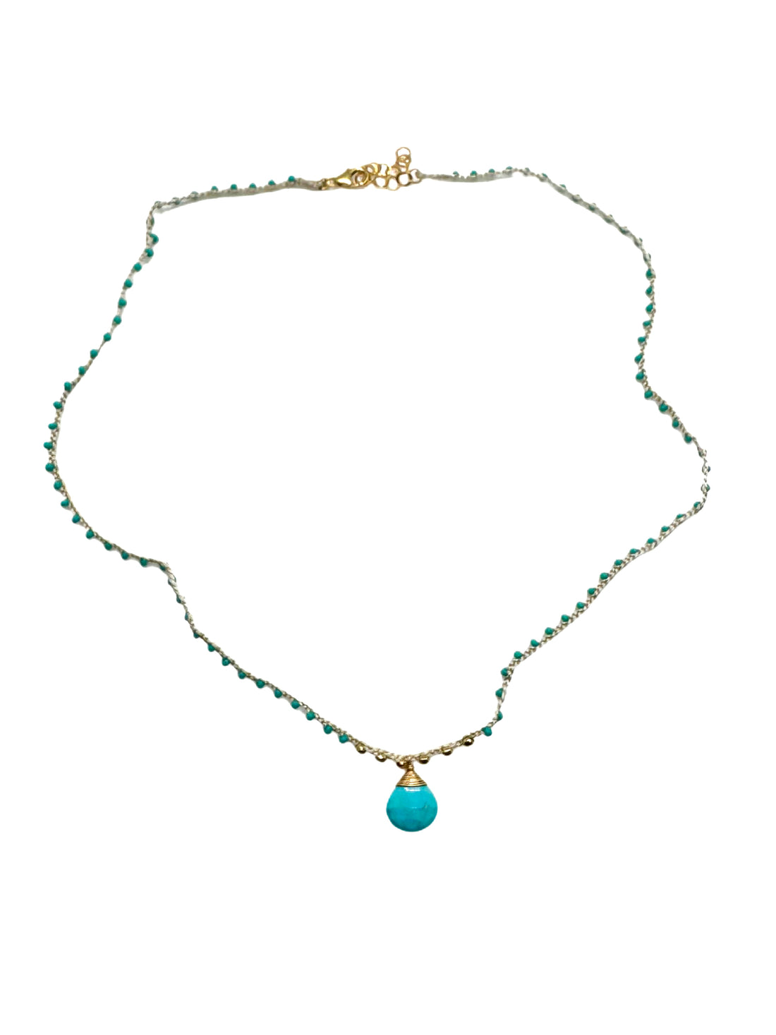 Turquoise Briolette Pendant Necklace image 0