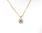 Pink Evil Eye Gold Necklace image 0