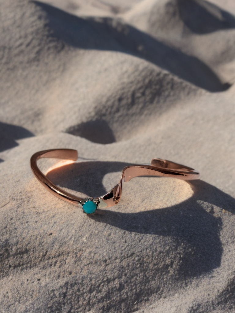Genuine Turquoise Copper Cuff Bracelet image 2